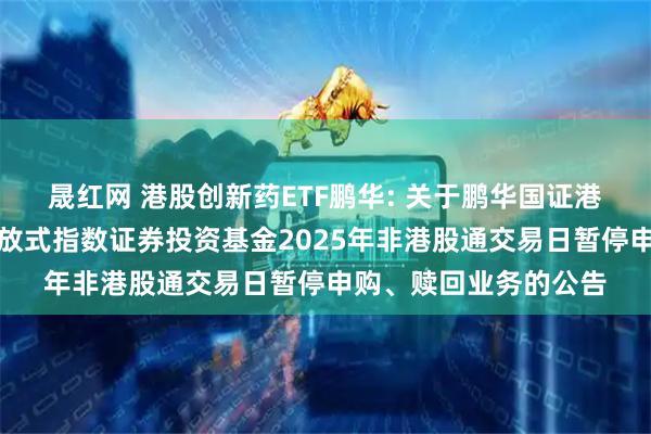 晟红网 港股创新药ETF鹏华: 关于鹏华国证港股通创新药交易型开放式指数证券投资基金2025年非港股通交易日暂停申购、赎回业务的公告